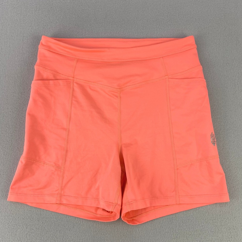 Free People FP Movement‎ Good Karma Biker Shorts Womens M Orange Athletic Gym